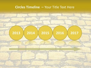 A Cobblestone Road With A Yellow Sign That Says Name Of Presentation Company Name PowerPoint Template