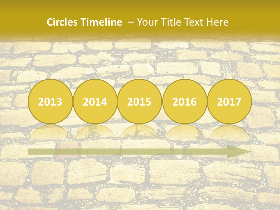 A Cobblestone Road With A Yellow Sign That Says Name Of Presentation Company Name PowerPoint Template