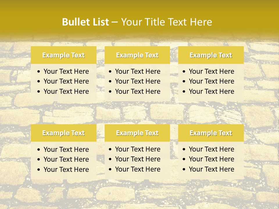 A Cobblestone Road With A Yellow Sign That Says Name Of Presentation Company Name PowerPoint Template