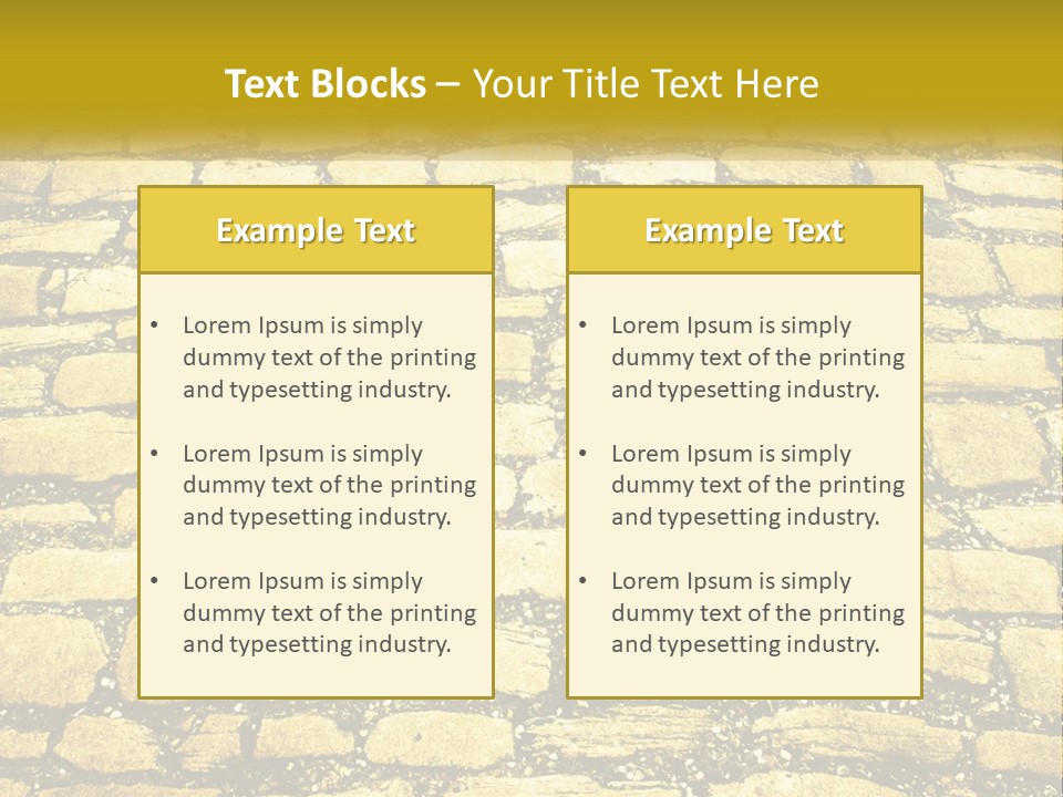 A Cobblestone Road With A Yellow Sign That Says Name Of Presentation Company Name PowerPoint Template