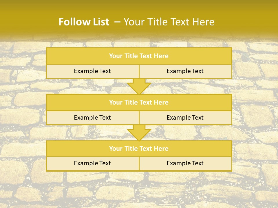 A Cobblestone Road With A Yellow Sign That Says Name Of Presentation Company Name PowerPoint Template