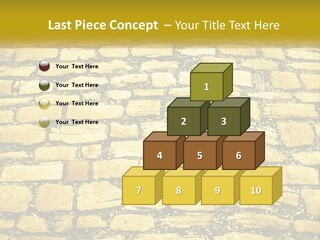 A Cobblestone Road With A Yellow Sign That Says Name Of Presentation Company Name PowerPoint Template