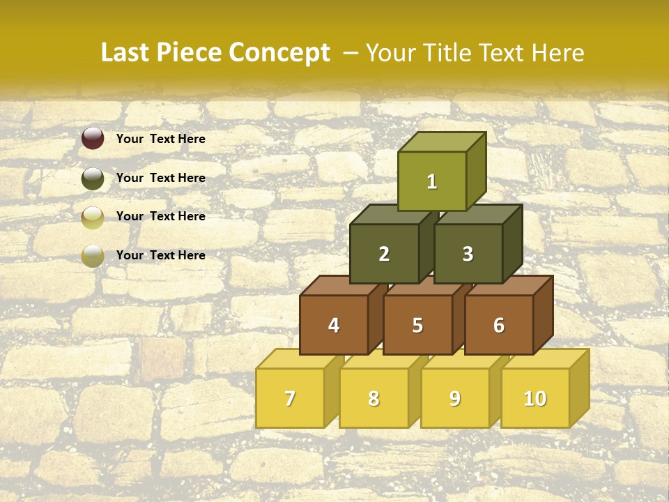 A Cobblestone Road With A Yellow Sign That Says Name Of Presentation Company Name PowerPoint Template