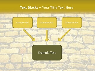 A Cobblestone Road With A Yellow Sign That Says Name Of Presentation Company Name PowerPoint Template