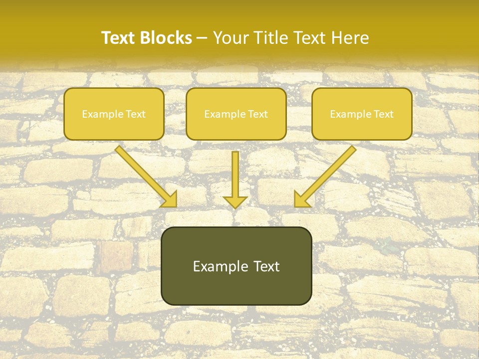 A Cobblestone Road With A Yellow Sign That Says Name Of Presentation Company Name PowerPoint Template