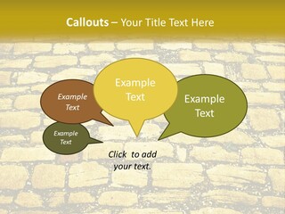 A Cobblestone Road With A Yellow Sign That Says Name Of Presentation Company Name PowerPoint Template