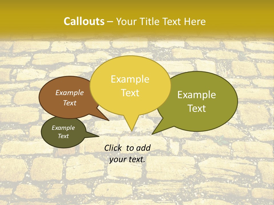A Cobblestone Road With A Yellow Sign That Says Name Of Presentation Company Name PowerPoint Template