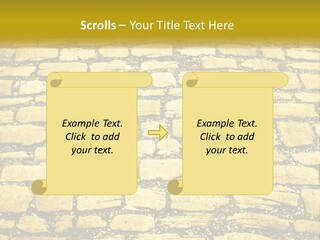A Cobblestone Road With A Yellow Sign That Says Name Of Presentation Company Name PowerPoint Template