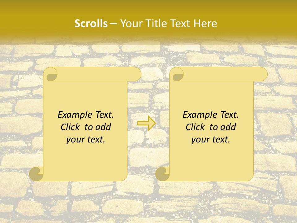 A Cobblestone Road With A Yellow Sign That Says Name Of Presentation Company Name PowerPoint Template