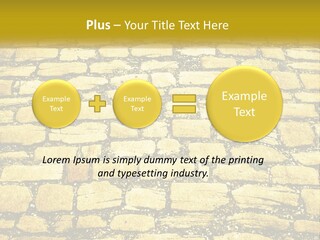 A Cobblestone Road With A Yellow Sign That Says Name Of Presentation Company Name PowerPoint Template