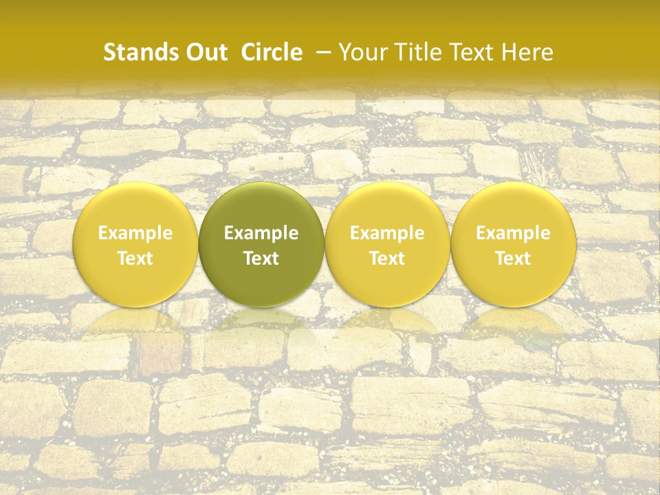 A Cobblestone Road With A Yellow Sign That Says Name Of Presentation Company Name PowerPoint Template