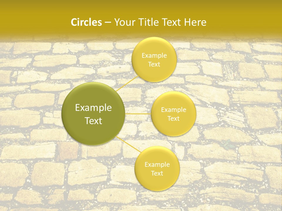 A Cobblestone Road With A Yellow Sign That Says Name Of Presentation Company Name PowerPoint Template