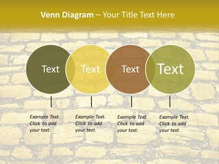 A Cobblestone Road With A Yellow Sign That Says Name Of Presentation Company Name PowerPoint Template
