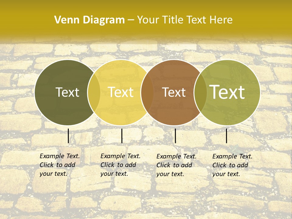 A Cobblestone Road With A Yellow Sign That Says Name Of Presentation Company Name PowerPoint Template