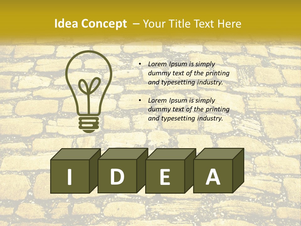 A Cobblestone Road With A Yellow Sign That Says Name Of Presentation Company Name PowerPoint Template