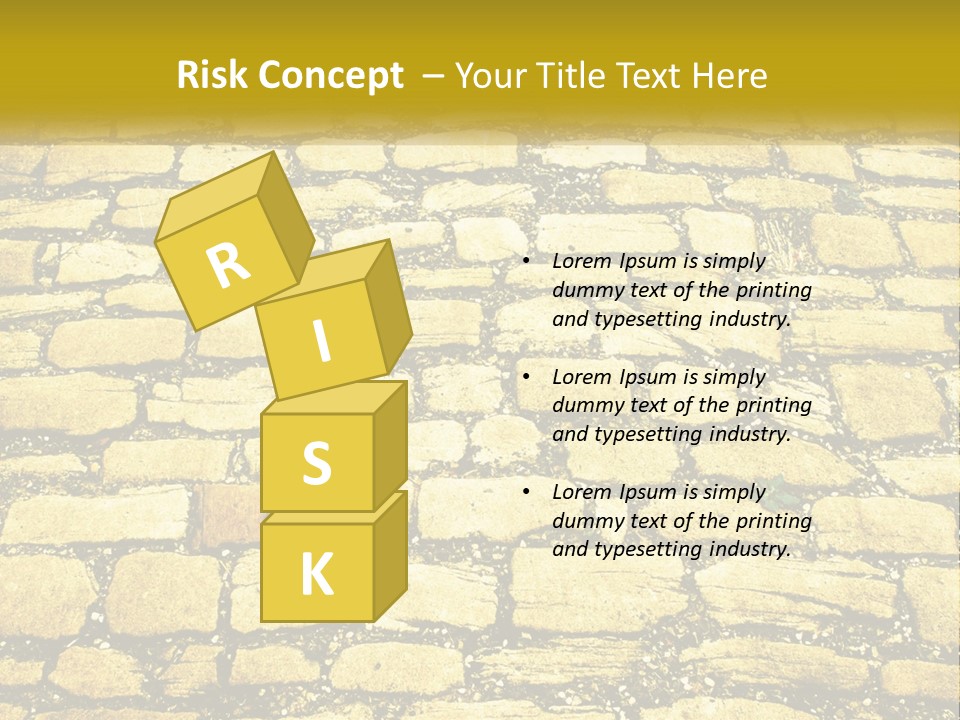 A Cobblestone Road With A Yellow Sign That Says Name Of Presentation Company Name PowerPoint Template