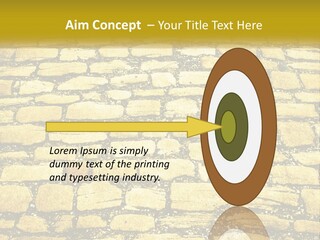 A Cobblestone Road With A Yellow Sign That Says Name Of Presentation Company Name PowerPoint Template