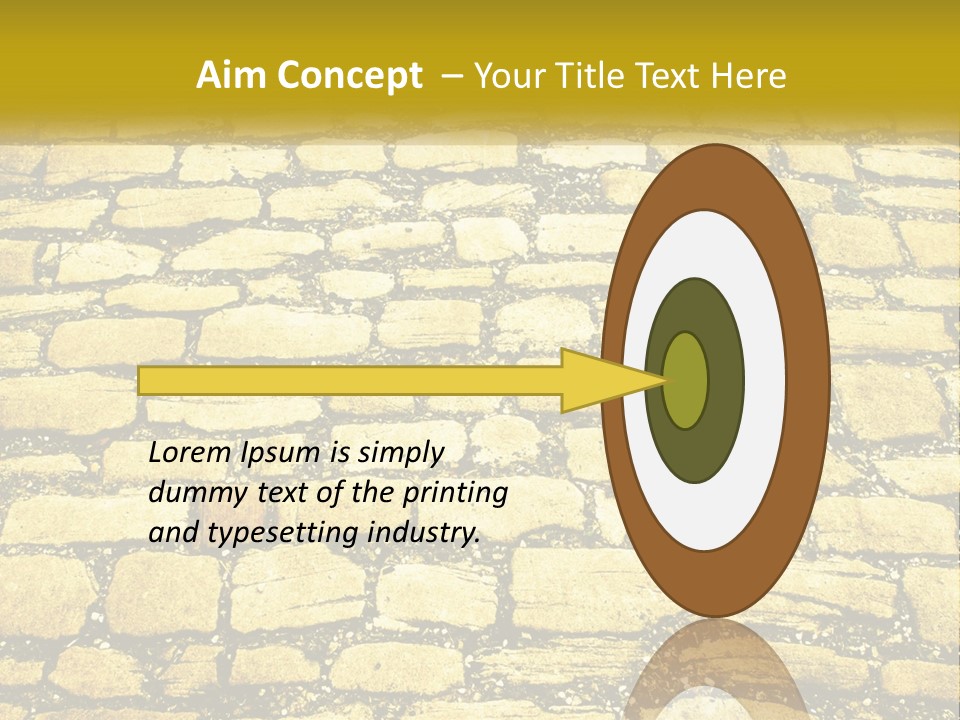 A Cobblestone Road With A Yellow Sign That Says Name Of Presentation Company Name PowerPoint Template