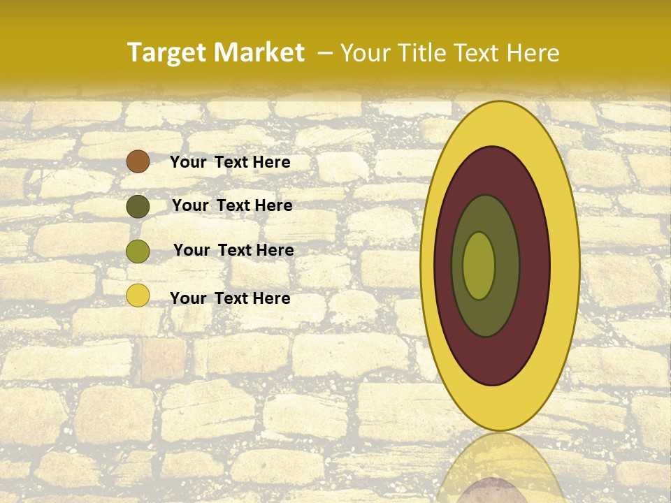 A Cobblestone Road With A Yellow Sign That Says Name Of Presentation Company Name PowerPoint Template