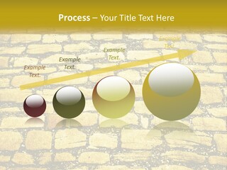 A Cobblestone Road With A Yellow Sign That Says Name Of Presentation Company Name PowerPoint Template
