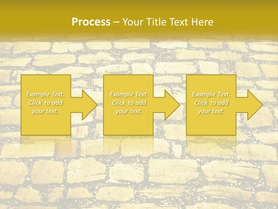 A Cobblestone Road With A Yellow Sign That Says Name Of Presentation Company Name PowerPoint Template