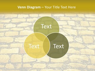 A Cobblestone Road With A Yellow Sign That Says Name Of Presentation Company Name PowerPoint Template