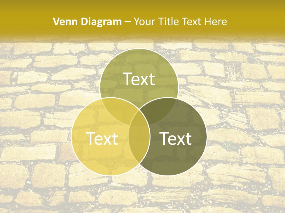 A Cobblestone Road With A Yellow Sign That Says Name Of Presentation Company Name PowerPoint Template