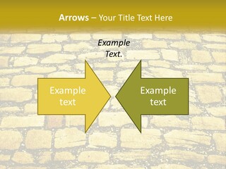 A Cobblestone Road With A Yellow Sign That Says Name Of Presentation Company Name PowerPoint Template