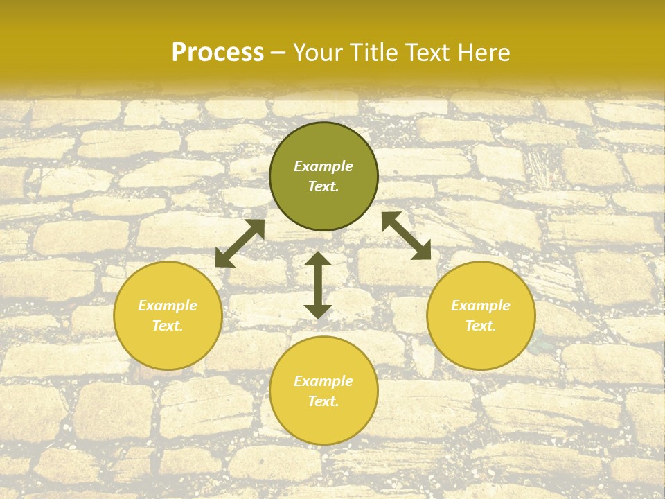 A Cobblestone Road With A Yellow Sign That Says Name Of Presentation Company Name PowerPoint Template