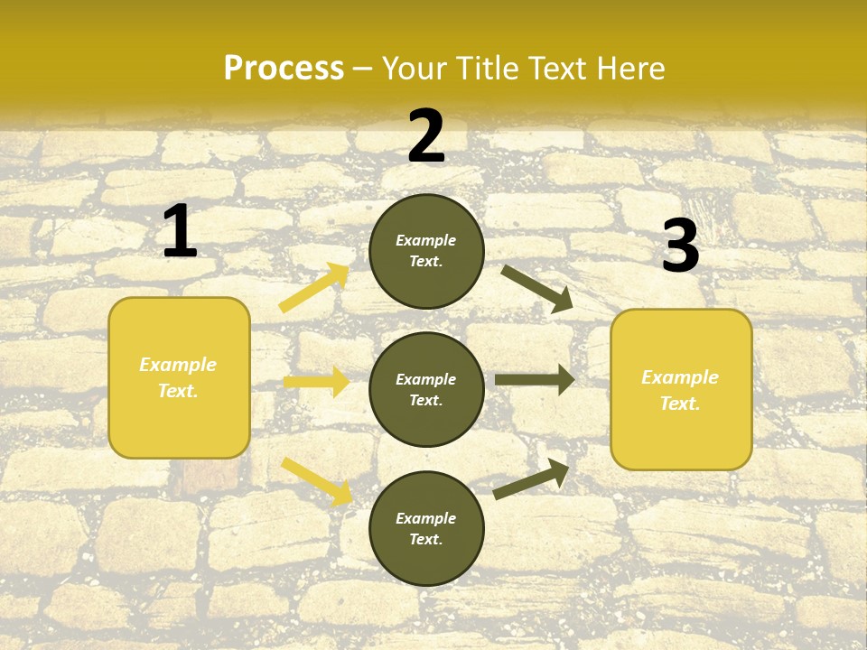 A Cobblestone Road With A Yellow Sign That Says Name Of Presentation Company Name PowerPoint Template