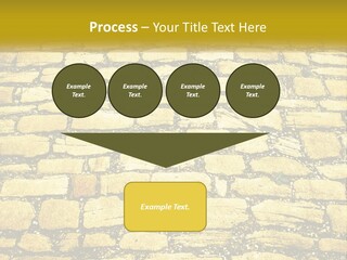 A Cobblestone Road With A Yellow Sign That Says Name Of Presentation Company Name PowerPoint Template