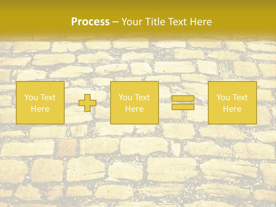 A Cobblestone Road With A Yellow Sign That Says Name Of Presentation Company Name PowerPoint Template