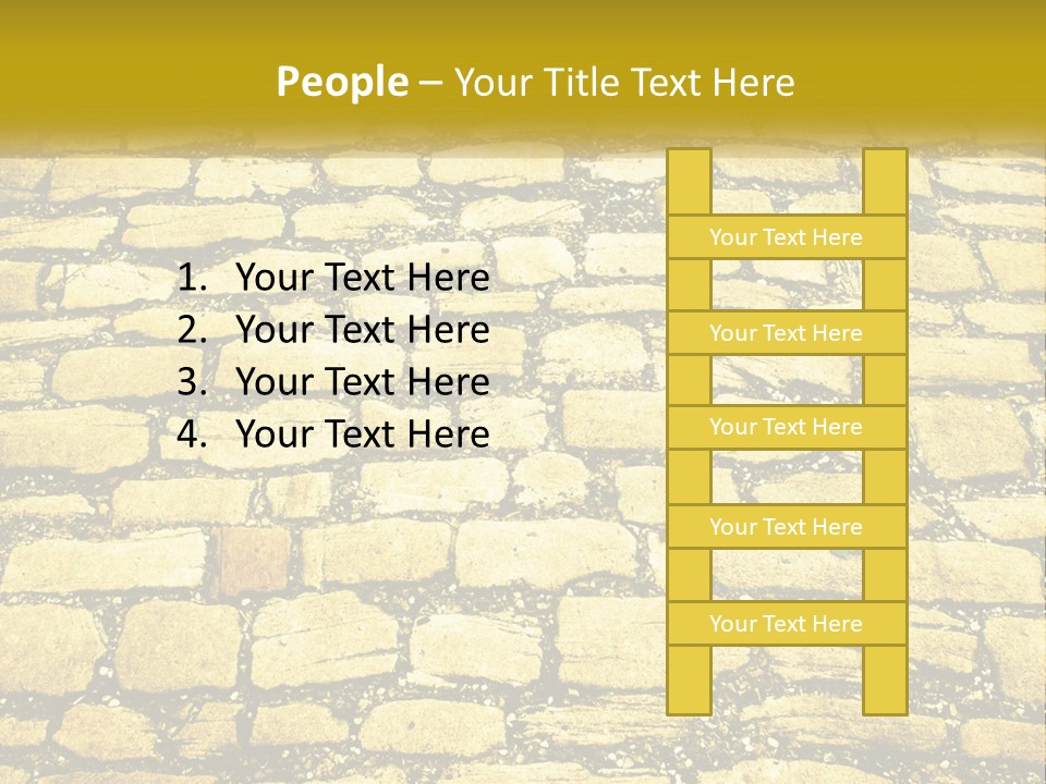 A Cobblestone Road With A Yellow Sign That Says Name Of Presentation Company Name PowerPoint Template