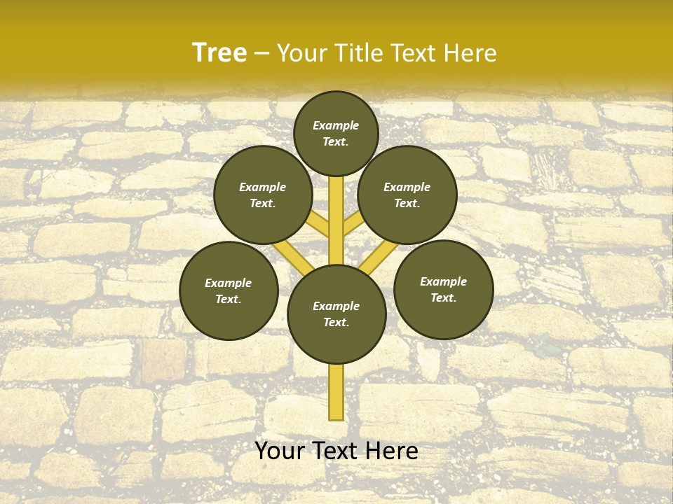 A Cobblestone Road With A Yellow Sign That Says Name Of Presentation Company Name PowerPoint Template