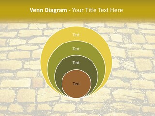 A Cobblestone Road With A Yellow Sign That Says Name Of Presentation Company Name PowerPoint Template