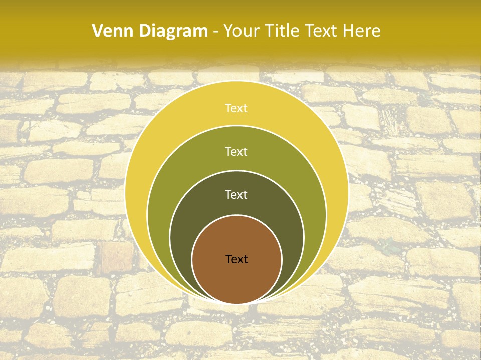 A Cobblestone Road With A Yellow Sign That Says Name Of Presentation Company Name PowerPoint Template