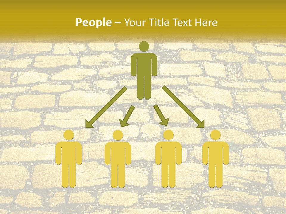 A Cobblestone Road With A Yellow Sign That Says Name Of Presentation Company Name PowerPoint Template