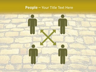 A Cobblestone Road With A Yellow Sign That Says Name Of Presentation Company Name PowerPoint Template