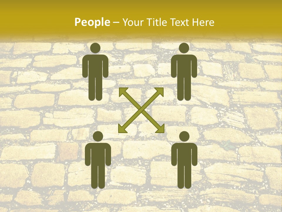 A Cobblestone Road With A Yellow Sign That Says Name Of Presentation Company Name PowerPoint Template