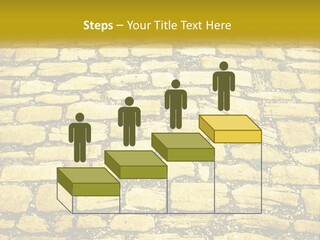A Cobblestone Road With A Yellow Sign That Says Name Of Presentation Company Name PowerPoint Template