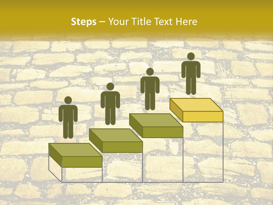 A Cobblestone Road With A Yellow Sign That Says Name Of Presentation Company Name PowerPoint Template