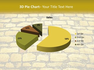 A Cobblestone Road With A Yellow Sign That Says Name Of Presentation Company Name PowerPoint Template