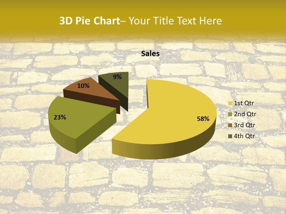A Cobblestone Road With A Yellow Sign That Says Name Of Presentation Company Name PowerPoint Template