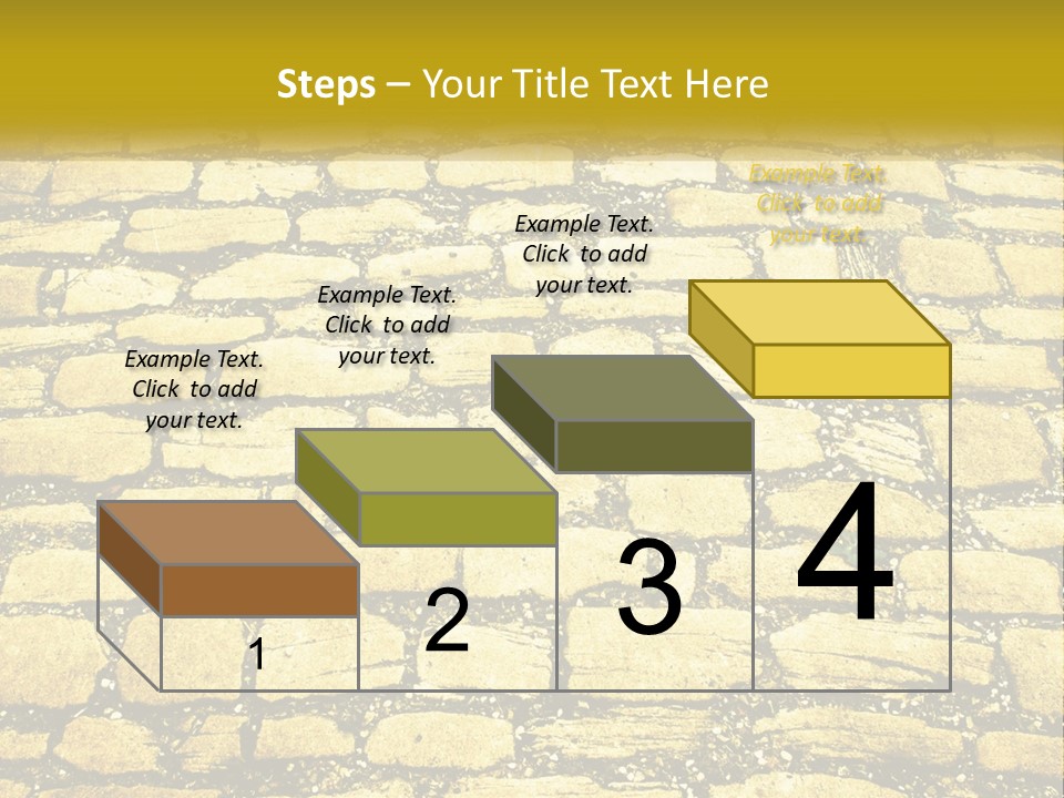 A Cobblestone Road With A Yellow Sign That Says Name Of Presentation Company Name PowerPoint Template