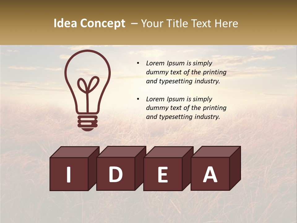 A Field Of Grass With The Sun In The Background PowerPoint Template