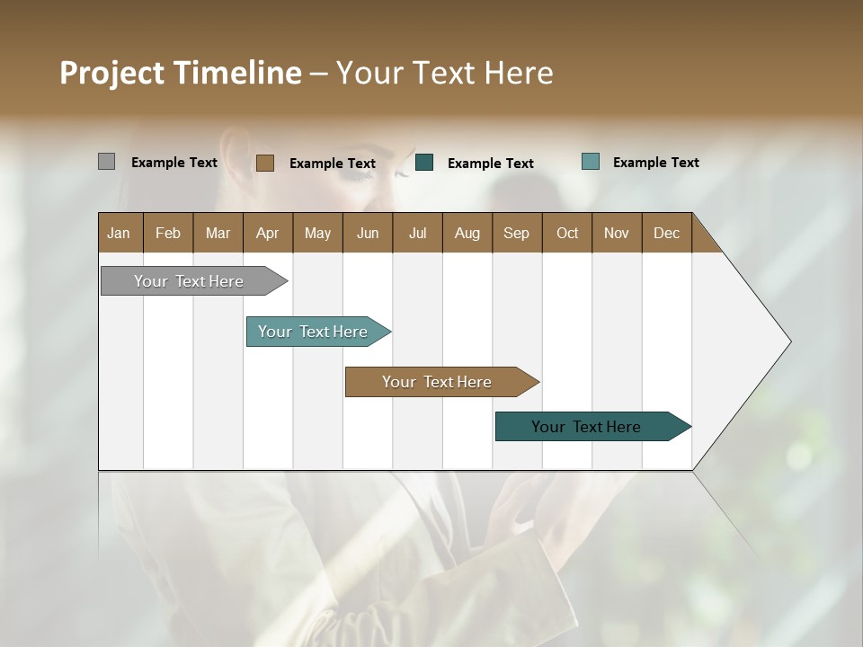 A Woman In A Business Suit Using A Tablet Computer PowerPoint Template