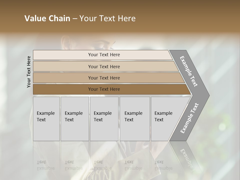 A Woman In A Business Suit Using A Tablet Computer PowerPoint Template