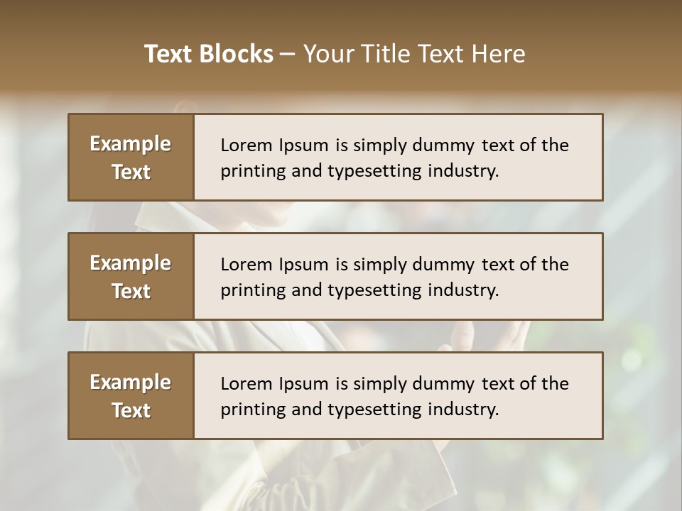 A Woman In A Business Suit Using A Tablet Computer PowerPoint Template