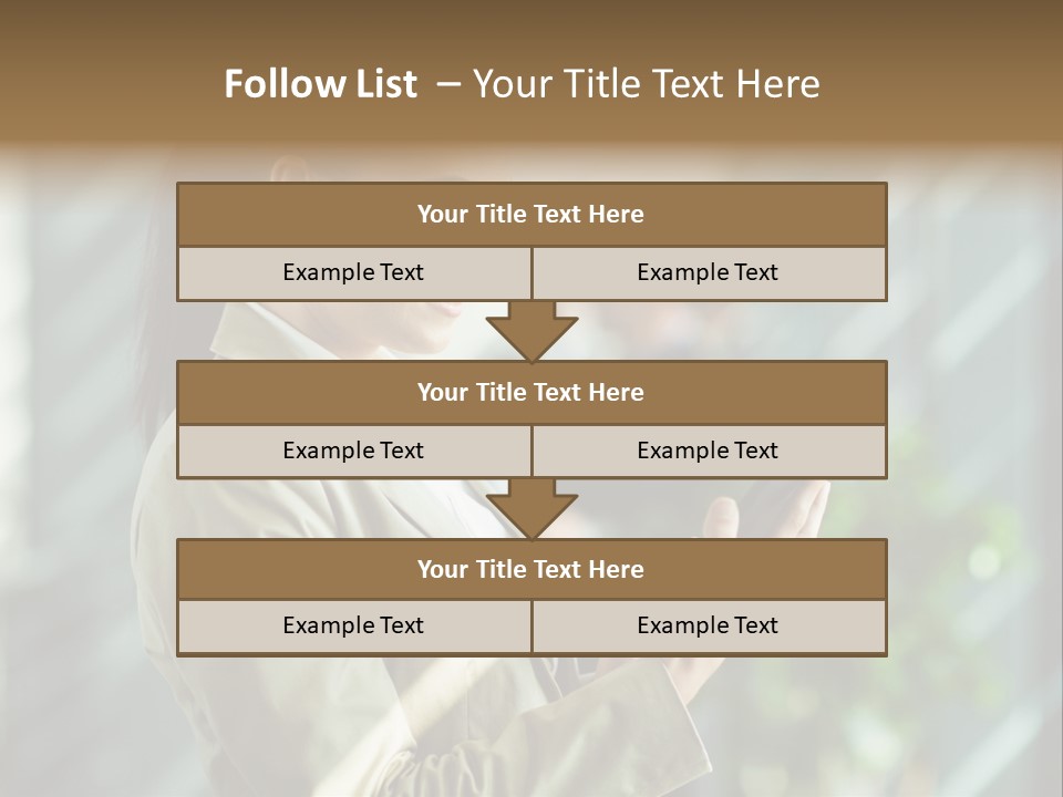 A Woman In A Business Suit Using A Tablet Computer PowerPoint Template