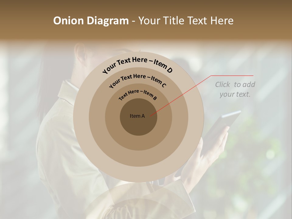 A Woman In A Business Suit Using A Tablet Computer PowerPoint Template